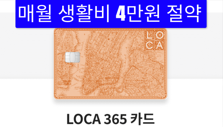 생활비 카드로 유명한 Loca 365 카드